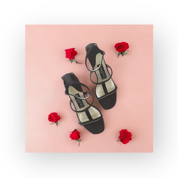 Kenneth Cole Shoes - new Kenneth Cole ✰ Evening Star Rhinestone Embellished Sandal ✰ Black Satin ✰ 8M